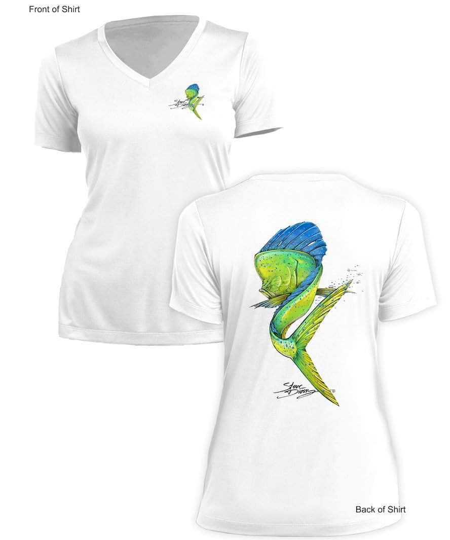 Mahi Swim- Ladies Short Sleeve V-Neck-100% Polyester